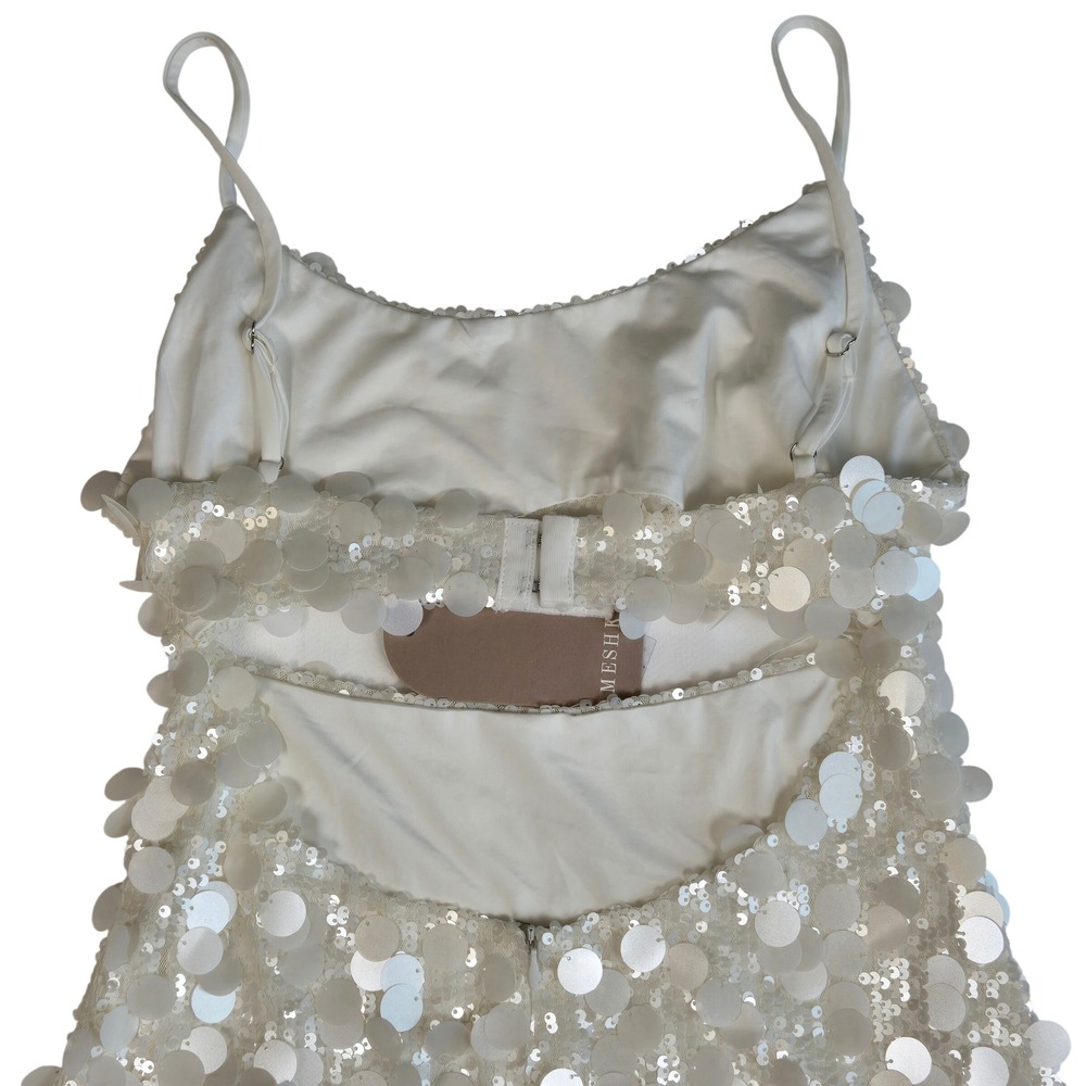 Meshki White Sequin Mini Dress with Cutout - Picture 5 of 14